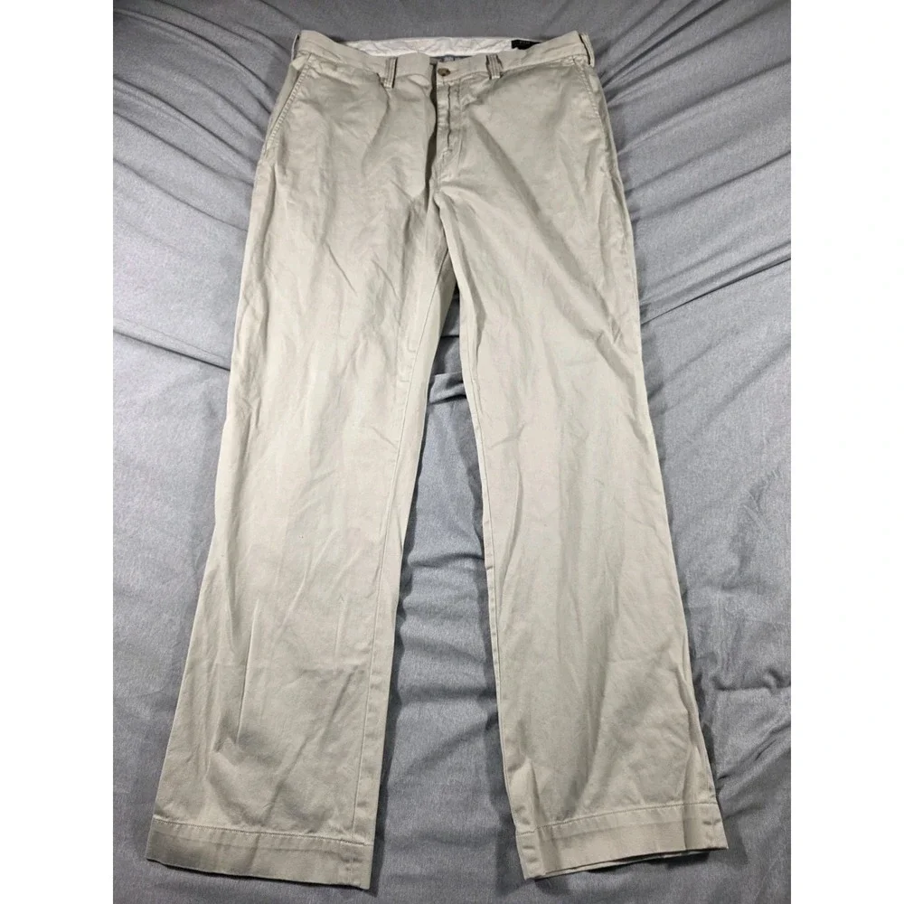 Polo Ralph Lauren Pants Mens 36x32‎ Beige Cotton Chino Five Pocket Preppy Pony